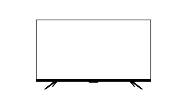 Vector flat television white screen mockup tv stand vector illustration