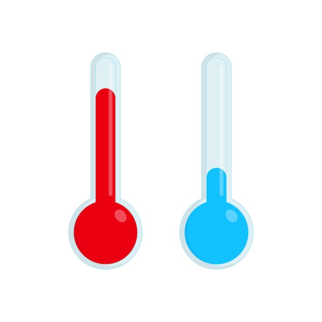 Flat Temperature Thermometer Vector Icon illustratie Koude Vector hete temperatuur.