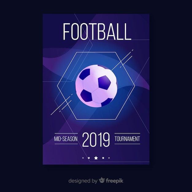 Flat template of football poster