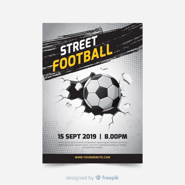 Flat template of football poster