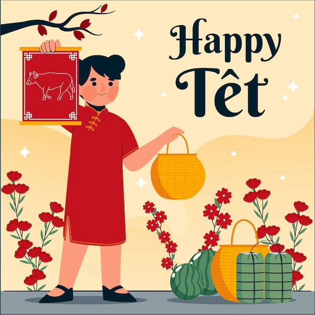 Vector flat tet illustration