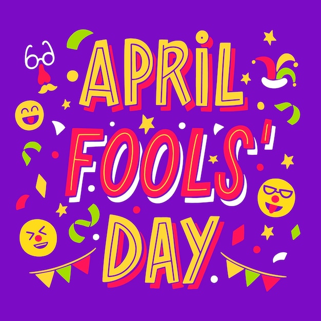flat text illustration for april fool's day