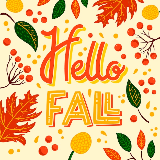 Vector flat text illustration for fall season celebration