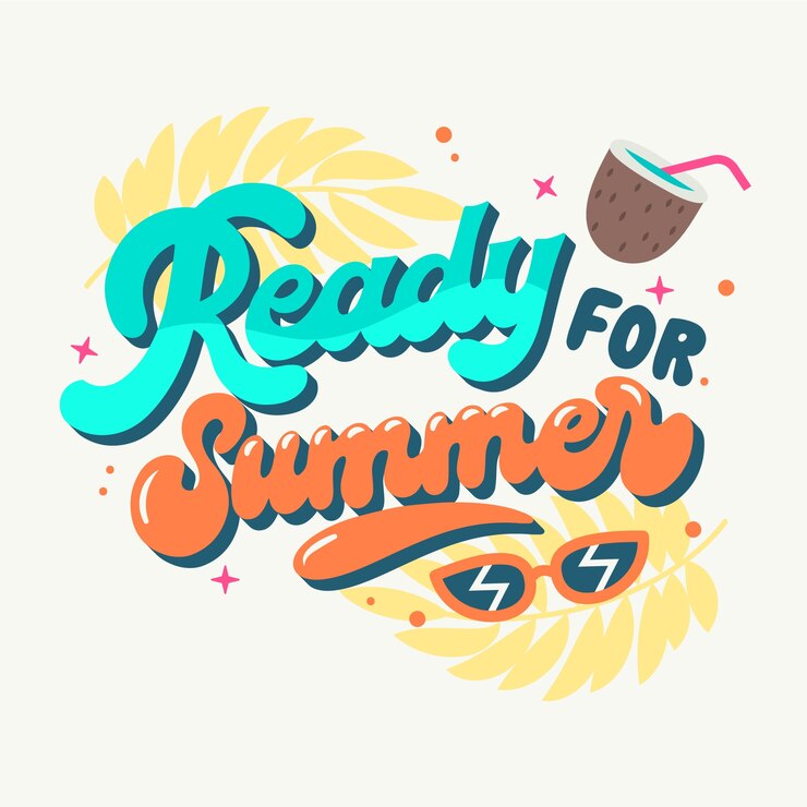 Vector flat text illustration for summertime