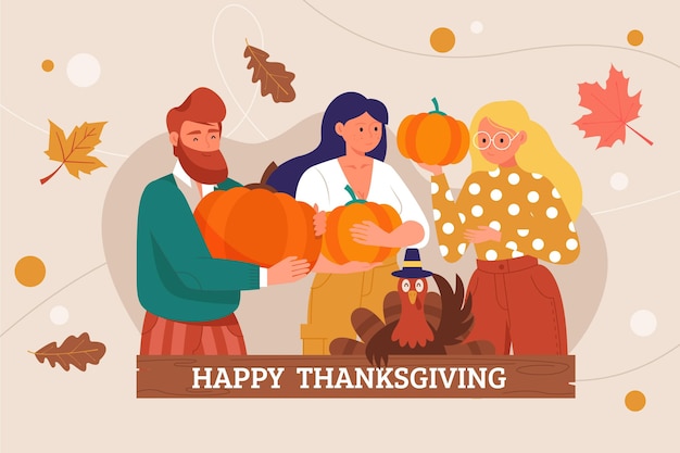 Vector flat thanksgiving background