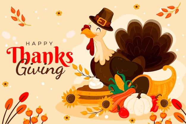 Vector flat thanksgiving background