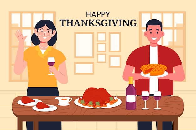 Vector flat thanksgiving background