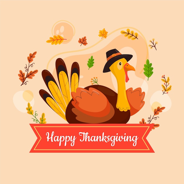 Vector flat thanksgiving celebration illustration