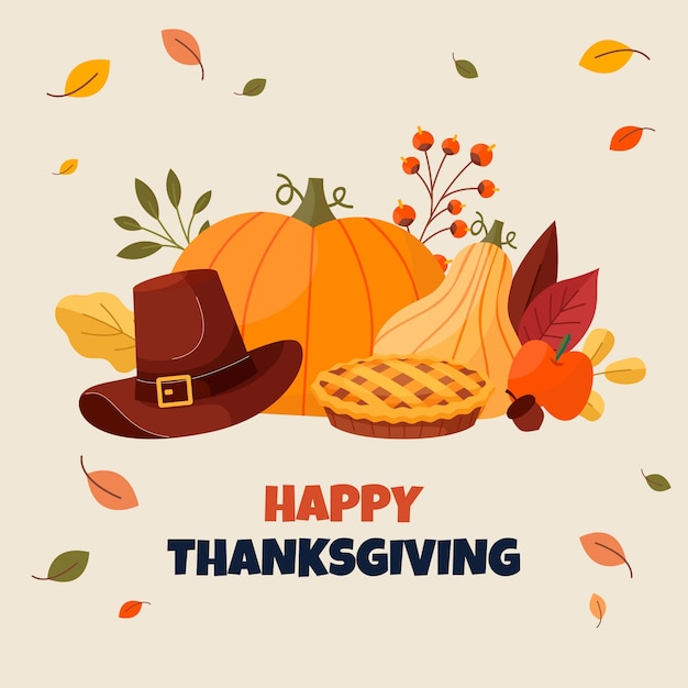 Vector flat thanksgiving illustration