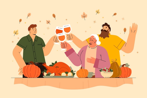 Flat thanksgiving illustration