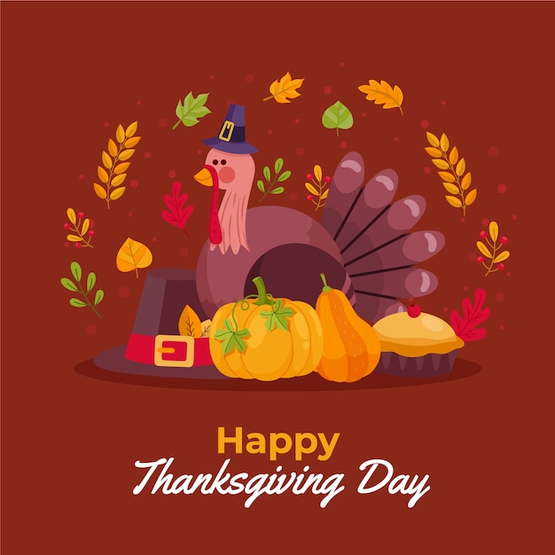 Vector flat thanksgiving illustration