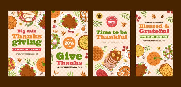 flat thanksgiving instagram stories collection