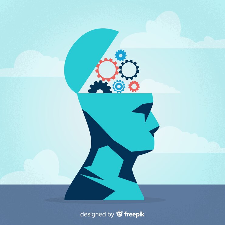 Vector flat thinking concept