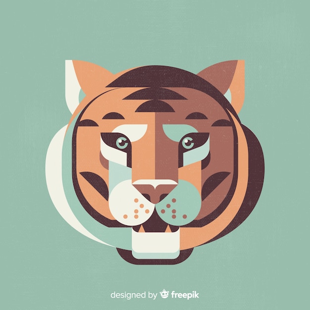 Vector flat tiger head