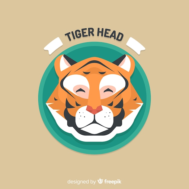 Flat tiger head