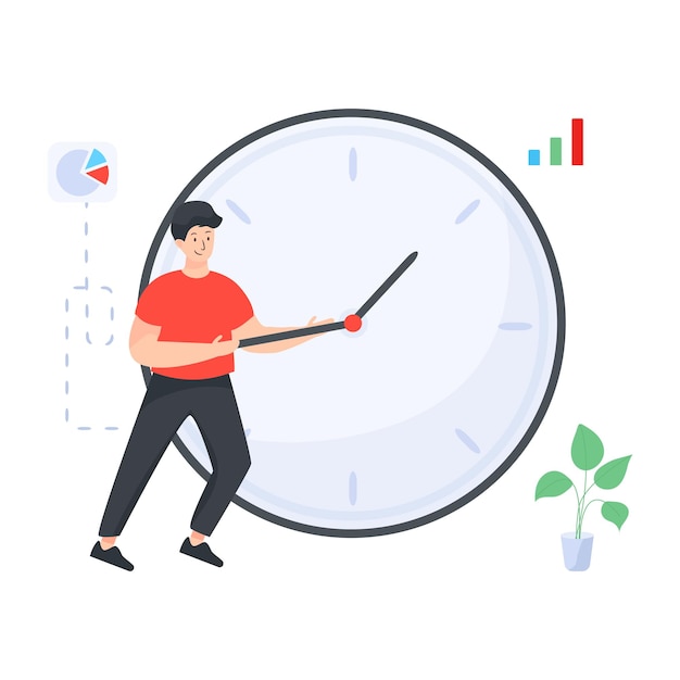 Vector flat time management vector illustration