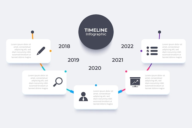 Vettore progettazione infografica timeline piatta