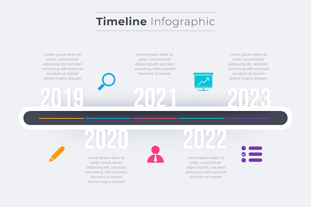 Flat timeline infographic template
