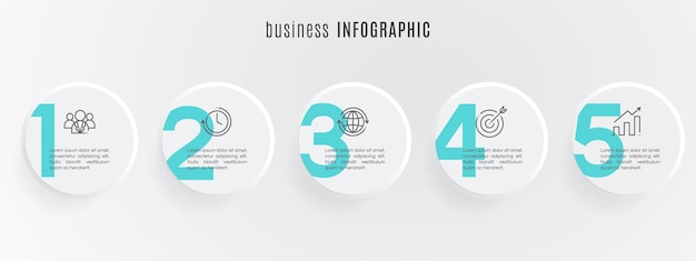 Vettore modello di infografica timeline piatta