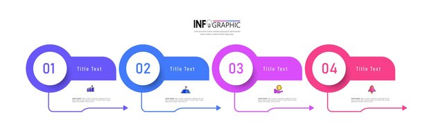 Плоский график инфографики шаблон