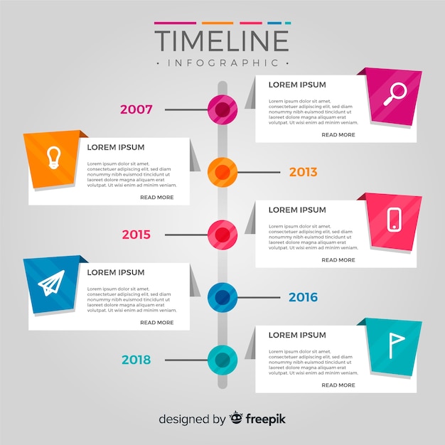 Infografica timeline piatta