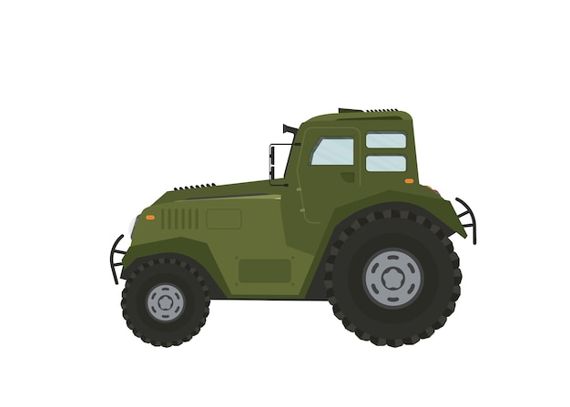 Flat tractor on white background Tractor icon vector illustration