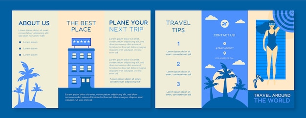 Vector flat travel agency brochure