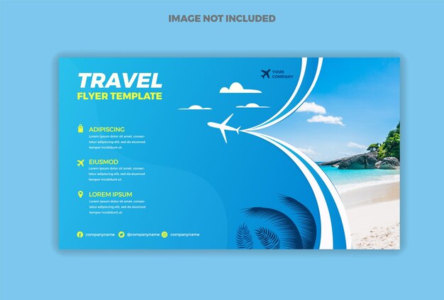 Flat travel agency flyer design template