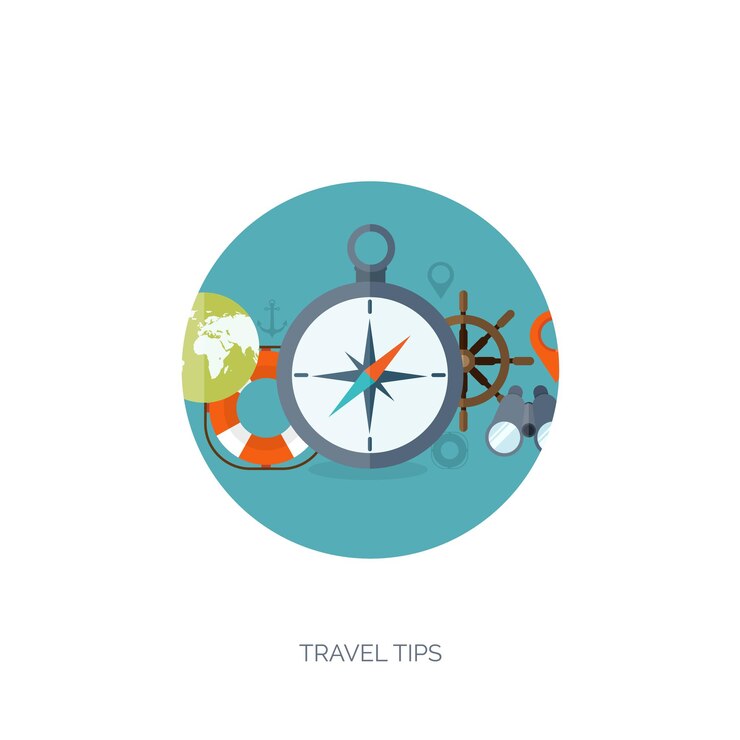 Vector flat travel background summer holidays vacation plane boat car traveling tourism trip journey