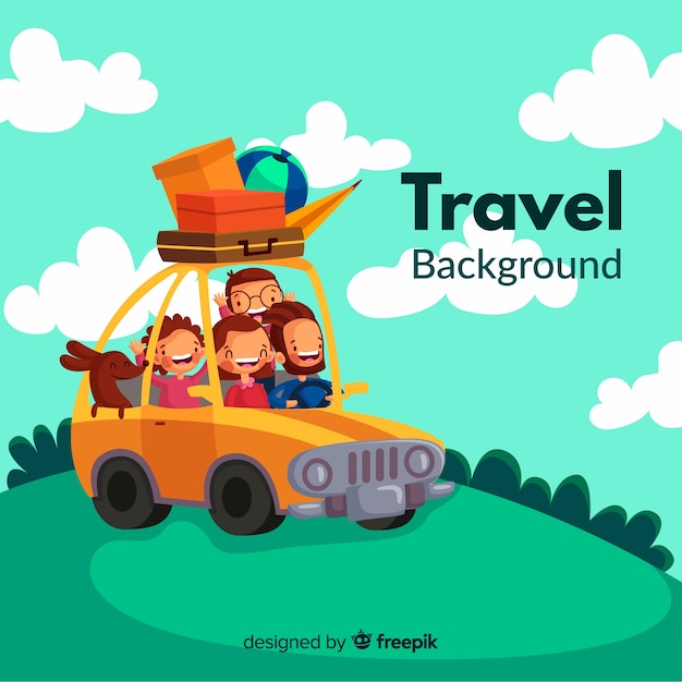 Vector flat travel background