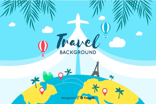 Vector flat travel background