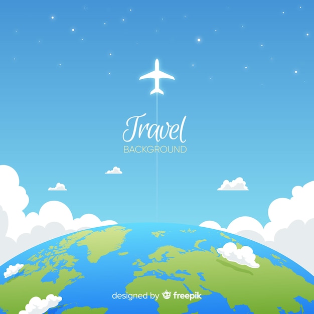 Vector flat travel background