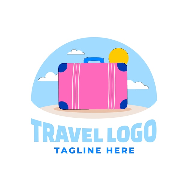 Flat travelling logo template