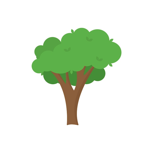Иллюстрация значка плоского дерева Деревья лес простой значок силуэта растения Природа дуб органический набор дизайн