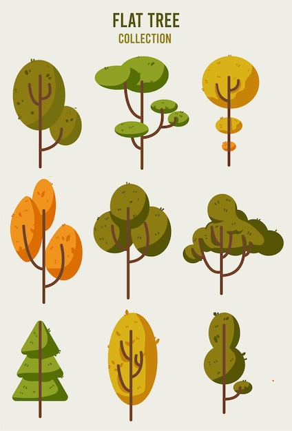 Vector flat tree vector illustration