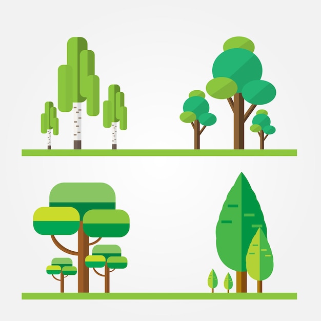 Vector flat trees design set