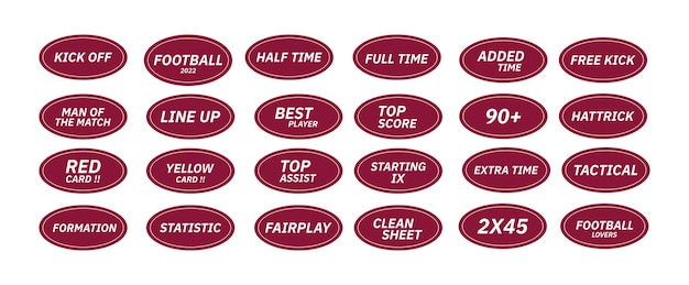 Flat trendy football element set collection