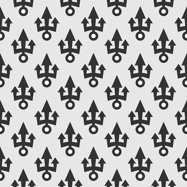 Flat trident seamless pattern