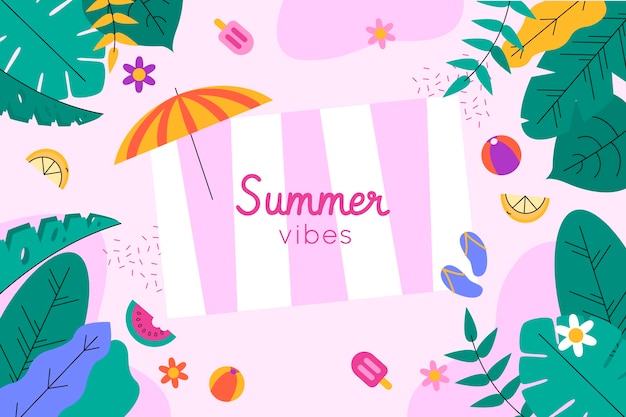 Flat tropical summer background