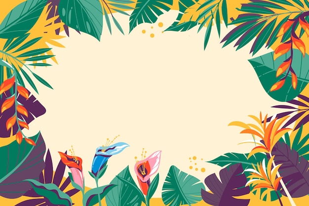 Vector flat tropical summer background