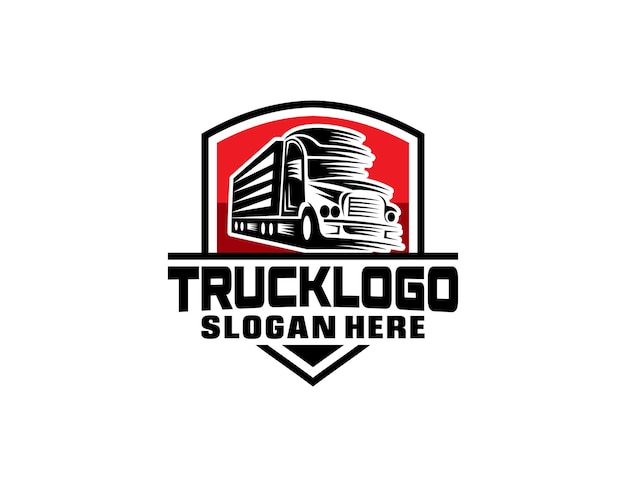 Vector flat truck logo collection