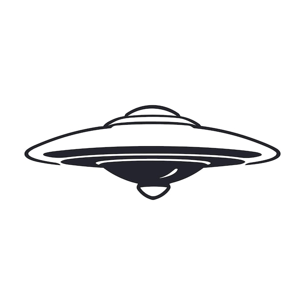 flat ufo icon illustration design simple alien ship logo