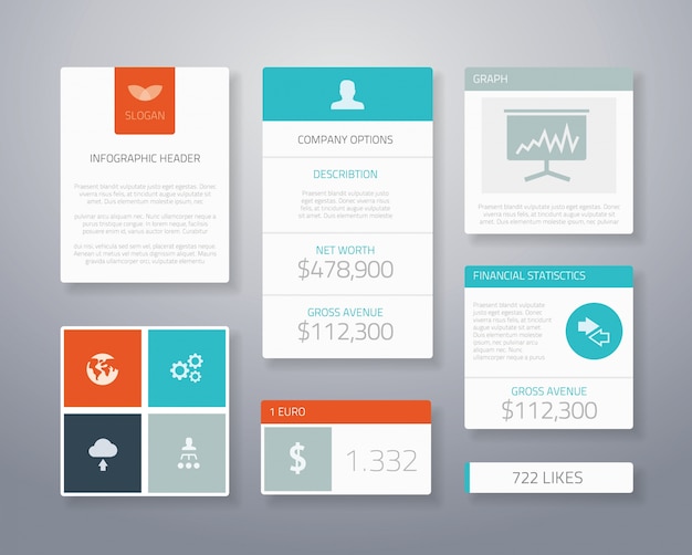 Flat ui business elements vector template