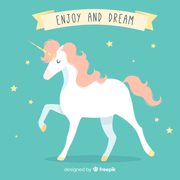 Vector flat unicorn background