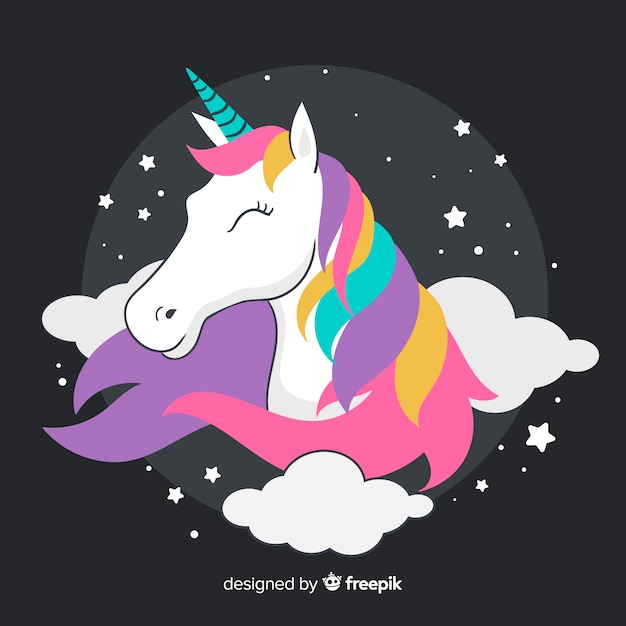 Flat unicorn background