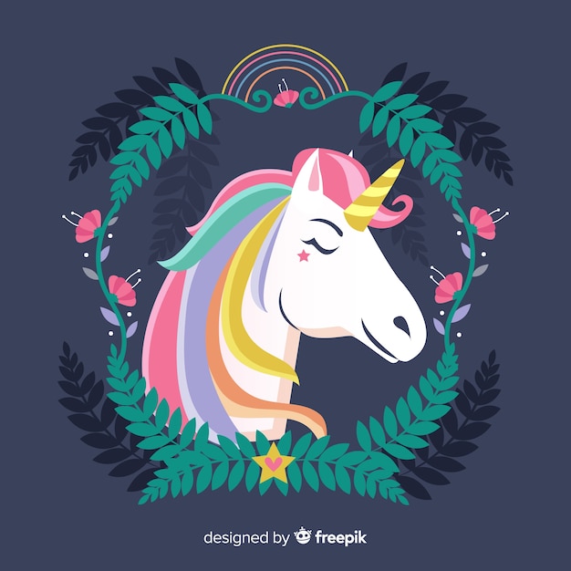 Vector flat unicorn background