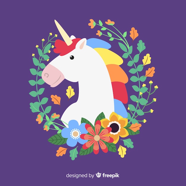 Flat unicorn background