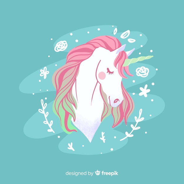 Flat unicorn background