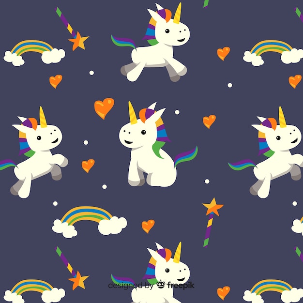 Flat unicorn pattern 