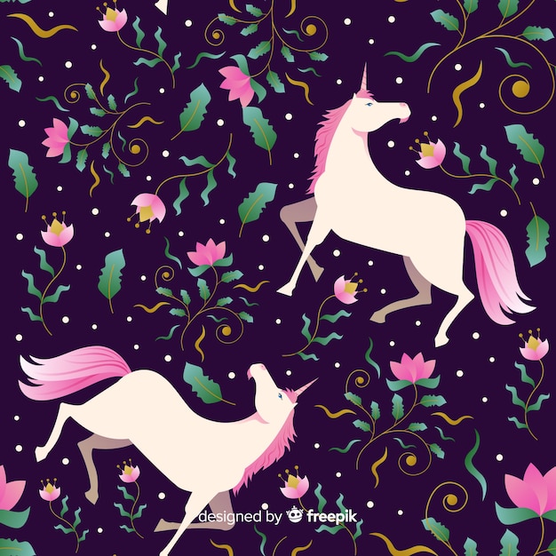 Flat unicorn pattern